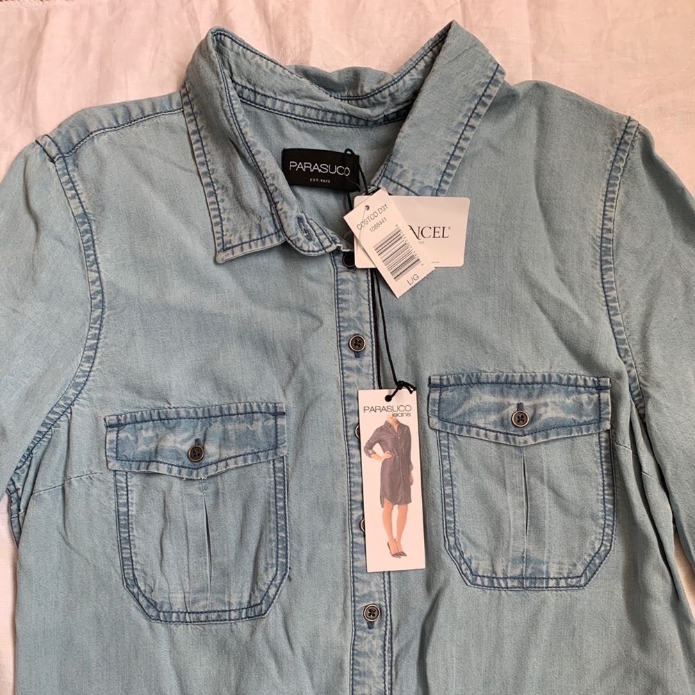 Long chemise dress denim